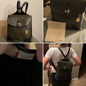 Like New! Genuine Leather Dooney & Bourke Black and Gold Backpack